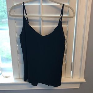 100% Silk Black Tank Top—size small